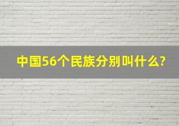 中国56个民族分别叫什么?