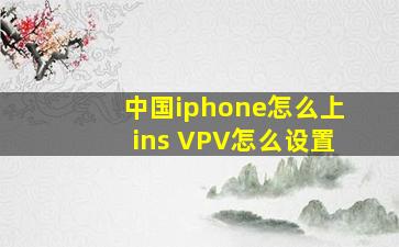 中国iphone怎么上ins VPV怎么设置