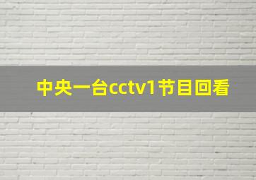 中央一台cctv1节目回看