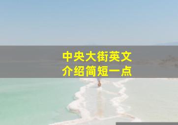 中央大街英文介绍简短一点