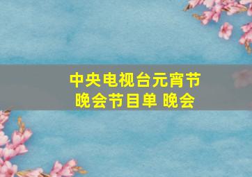 中央电视台元宵节晚会节目单 晚会