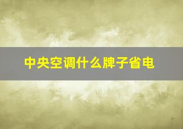 中央空调什么牌子省电