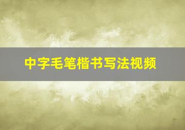 中字毛笔楷书写法视频