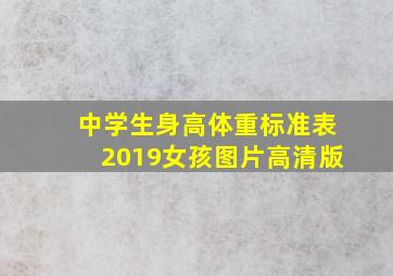 中学生身高体重标准表2019女孩图片高清版