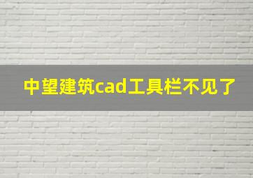 中望建筑cad工具栏不见了