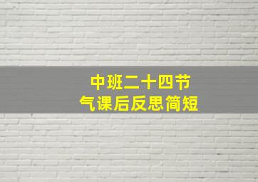 中班二十四节气课后反思简短