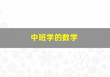 中班学的数学