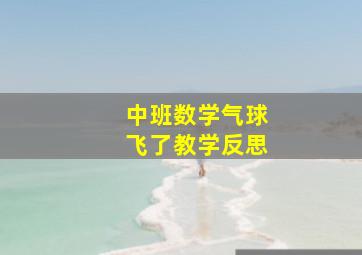 中班数学气球飞了教学反思