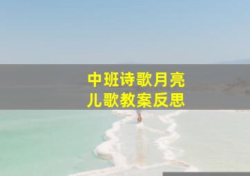 中班诗歌月亮儿歌教案反思