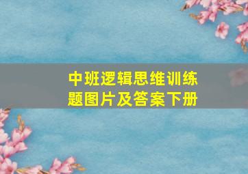 中班逻辑思维训练题图片及答案下册