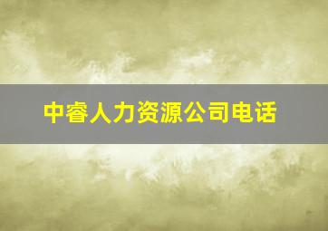 中睿人力资源公司电话