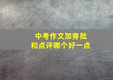 中考作文加旁批和点评哪个好一点