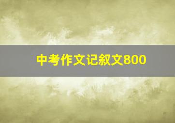 中考作文记叙文800