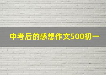 中考后的感想作文500初一