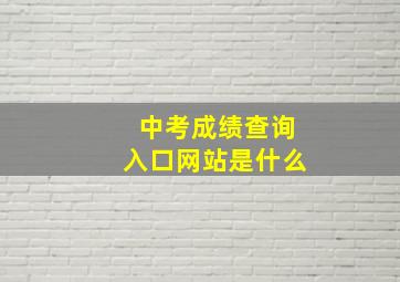 中考成绩查询入口网站是什么