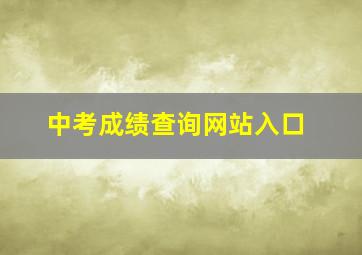 中考成绩查询网站入口