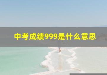 中考成绩999是什么意思