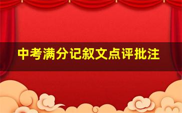 中考满分记叙文点评批注