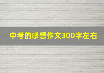 中考的感想作文300字左右