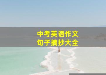 中考英语作文句子摘抄大全