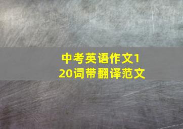 中考英语作文120词带翻译范文