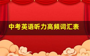 中考英语听力高频词汇表