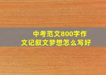 中考范文800字作文记叙文梦想怎么写好