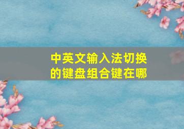 中英文输入法切换的键盘组合键在哪