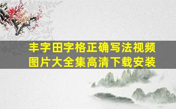 丰字田字格正确写法视频图片大全集高清下载安装