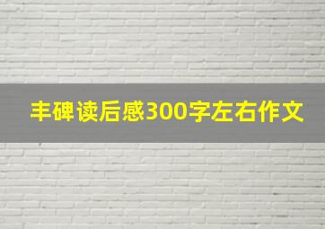 丰碑读后感300字左右作文