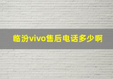 临汾vivo售后电话多少啊