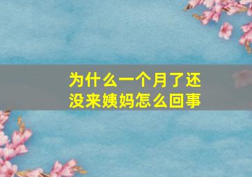 为什么一个月了还没来姨妈怎么回事