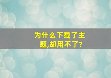 为什么下载了主题,却用不了?