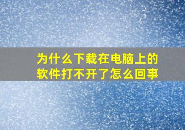 为什么下载在电脑上的软件打不开了怎么回事