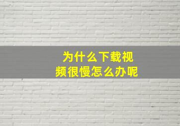 为什么下载视频很慢怎么办呢