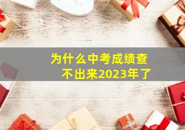 为什么中考成绩查不出来2023年了