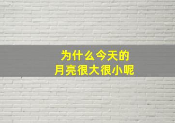 为什么今天的月亮很大很小呢