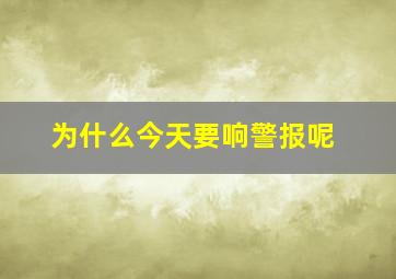 为什么今天要响警报呢