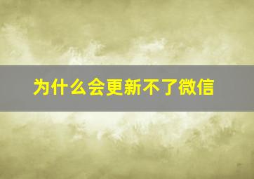 为什么会更新不了微信