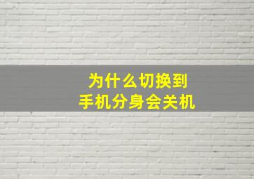 为什么切换到手机分身会关机