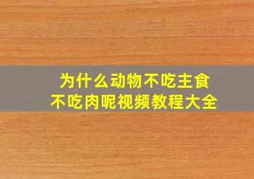 为什么动物不吃主食不吃肉呢视频教程大全