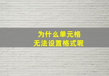 为什么单元格无法设置格式呢