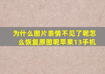 为什么图片表情不见了呢怎么恢复原图呢苹果13手机