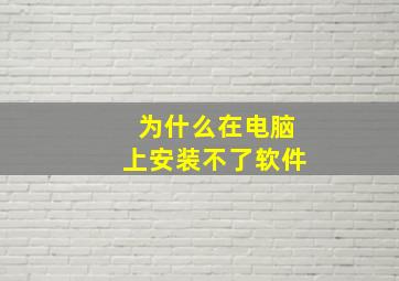 为什么在电脑上安装不了软件