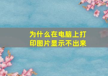 为什么在电脑上打印图片显示不出来