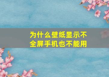 为什么壁纸显示不全屏手机也不能用