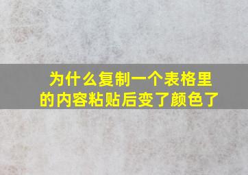 为什么复制一个表格里的内容粘贴后变了颜色了