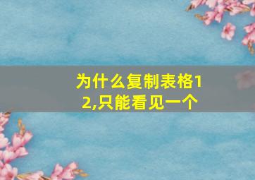 为什么复制表格12,只能看见一个