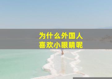 为什么外国人喜欢小眼睛呢