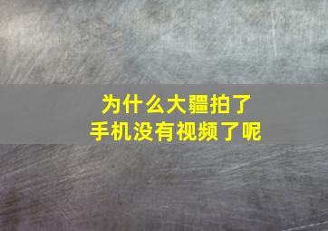 为什么大疆拍了手机没有视频了呢